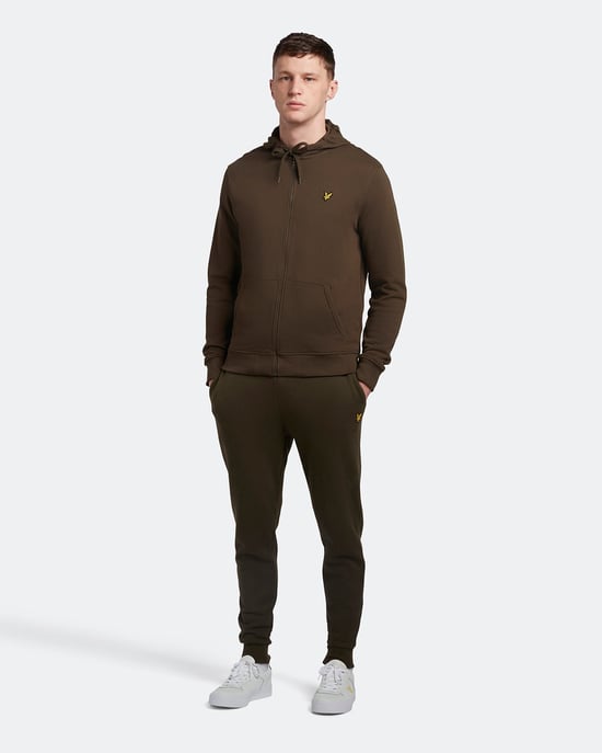 Lyle & Scott Kapuzenpullover mit Reißverschluss in Olive - Image 2