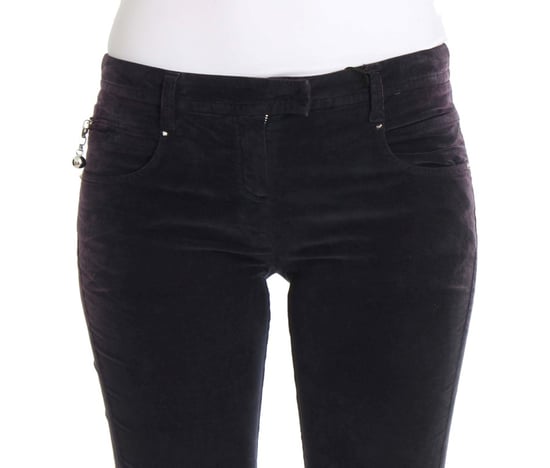 Costume National Women's Purple Cropped Corduroys Jeans