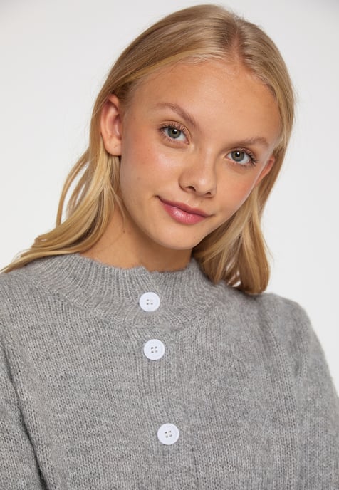 Mymo Strickjacke Damen grau melange - Image 5