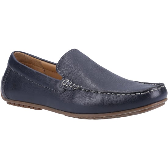Hush Puppies Ralph Leder Herren Navy Bootsschuhe - Image 1