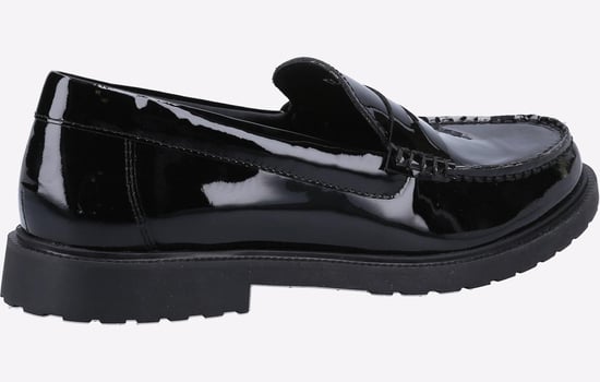 Hush Puppies Verity Slip On Leder-Damen-Patent-Loafer In Schwarz - Image 3