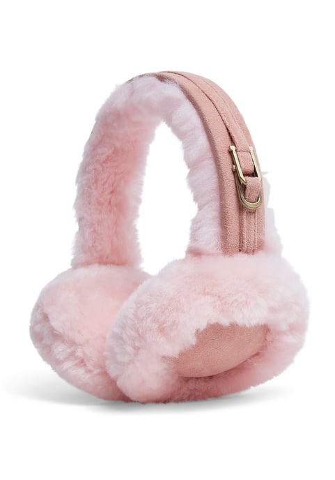Womens Winter Super Soft Fluffy Pink Ear Muffs Warm and Cozy Ear Warmers