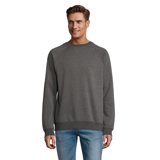 SOLS Unisex Erwachsene Space Organic Raglan Sweatshirt (Charcoal Marl) - Image 4