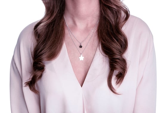 Orphelia 'Dilara' Women's 925 Sterling Silver Necklace - Silver/Rose ZK-7184