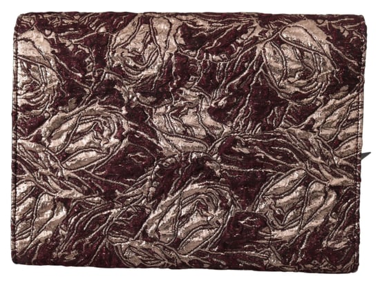 Dolce & Gabbana Bordeaux Jacquard Leather Mens Document Briefcase Bag