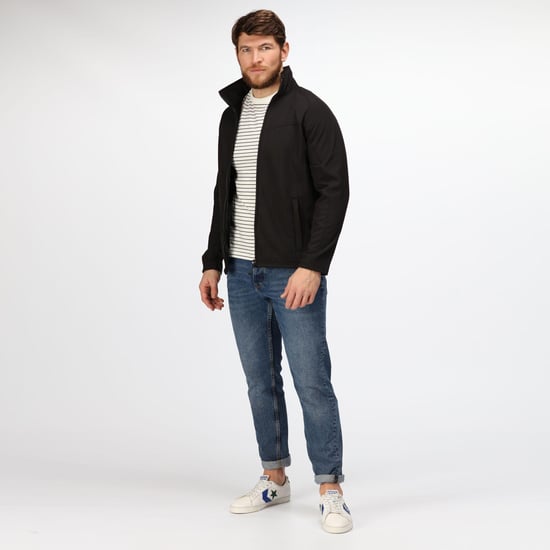Regatta Uproar Mens Softshell Wind Resistant Fleece Jacket (All Black)