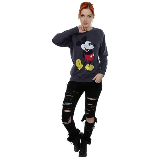 Disney Damen/Damen Mickey Mouse Classic Kick Sweatshirt (Dark Heather) - Image 4