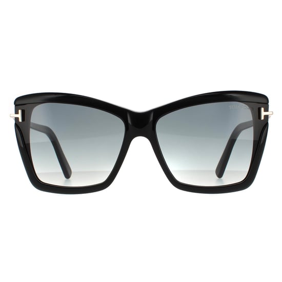 Tom Ford Butterfly Womens Shiny Black Smoke Gradient