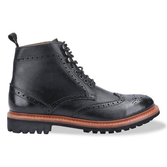 Cotswold Mens Rissington Commando Lace Up Leather Dress Boot (Black)