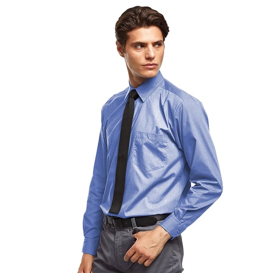Premier - "Premier" Formelles Hemd für Herren Langärmlig (Mittelblau) - Image 2
