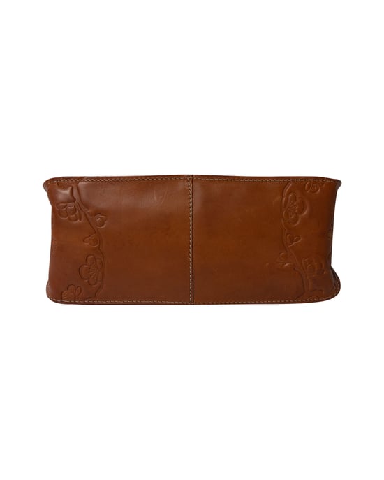 Valentino Garavani Blumenpräge Hobo Tasche aus braunem Leder - Image 5
