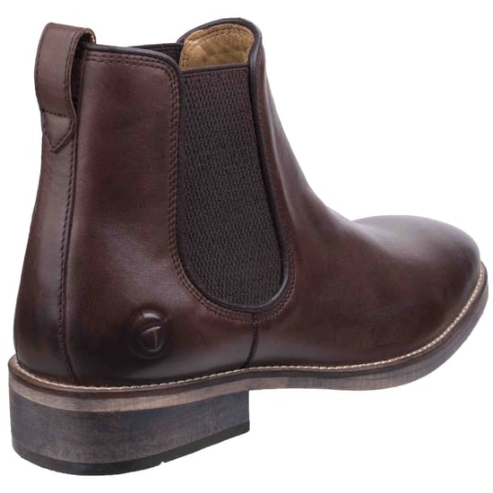 Cotswold Mens Corsham Town Leder Pull On Casual Chelsea Ankle Boots (Dunkelbraun) - Image 4