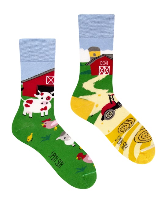 SPOX SOX Herren & Damen Mismatched Neuheit Odd Socken Farm - Image 1