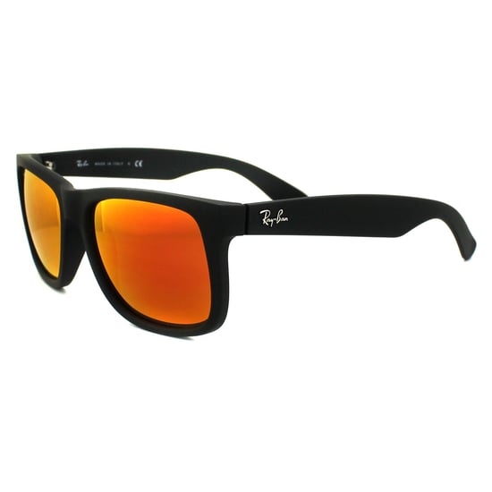 Ray-Ban Sonnenbrille Justin 4165 622/6Q Gummi Schwarz Rot Spiegel - Image 2