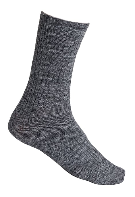 Damen Alpaka Socken für den Winter | Steven | Damen Crew Boot Socken - Grau - Image 1