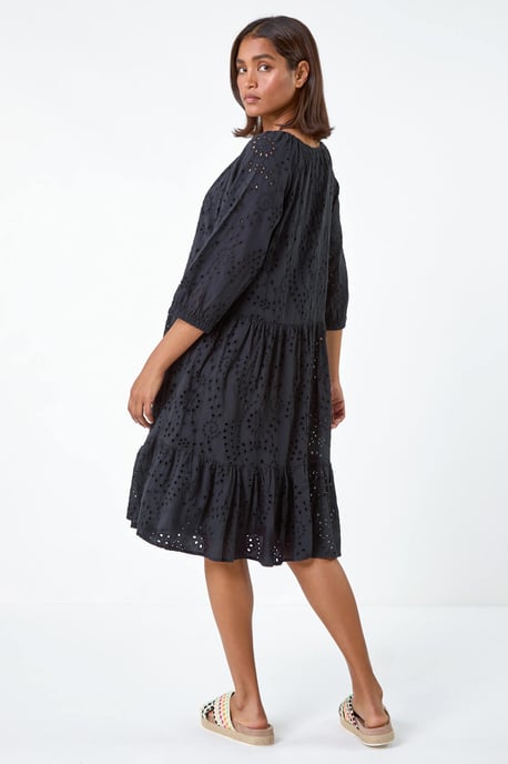 Cotton Broderie Tiered Smock Dress