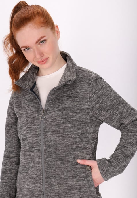 Dreimaster Fleecejacke Damen Grau Melange - Image 5