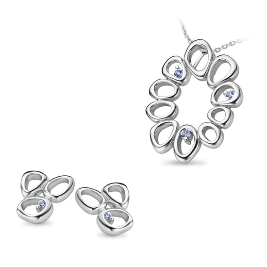 Orphelia Damen 925 Sterling Silber Set: Kettenanhänger + Ohrringe - Silber SET-5018 - Image 1