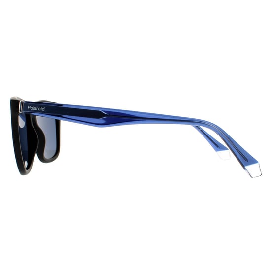 Polaroid Square Unisex Schwarz Transparent Blau Blau Polarisierte Sonnenbrille - Image 3