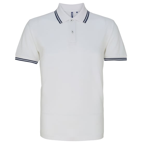 Asquith & Fox Herren Poloshirt mit klassischer Passform (Weiß/Navy) - Image 1