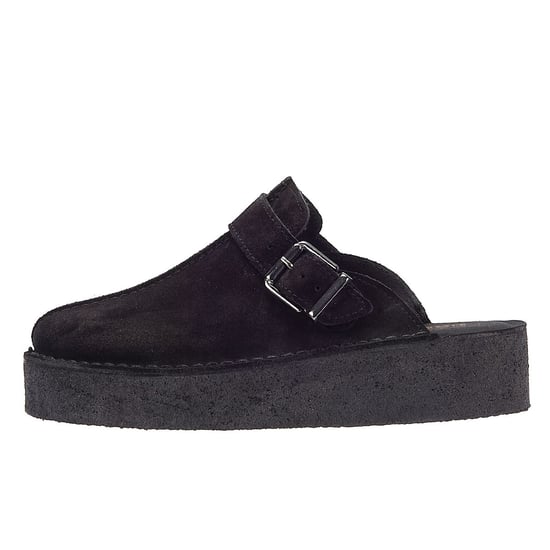 Clarks Original Trek Wedge Damen Schwarz Wildleder Mules - Image 5