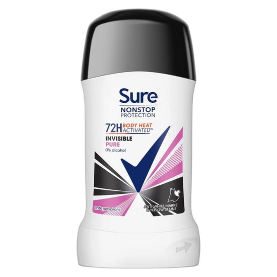 Sure Women Invisible Pure Antiperspirant Stick 72H Nonstop Protection, 3x50ml