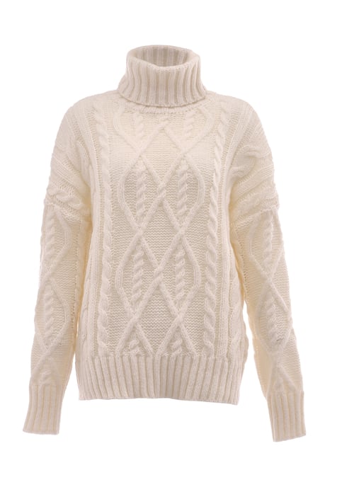 Mymo Rollkragenpullover Damen Wollweiß - Image 1