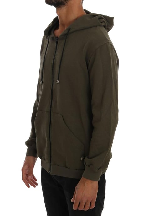 Daniele Alessandrini Herren Grüner Zip-Hoodie aus Baumwolle - Image 2