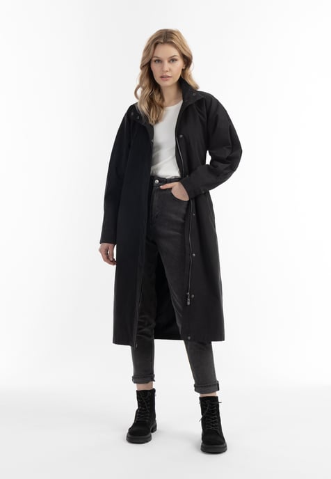 Dreimaster leichter baumwollmantel Damen schwarz - Image 2