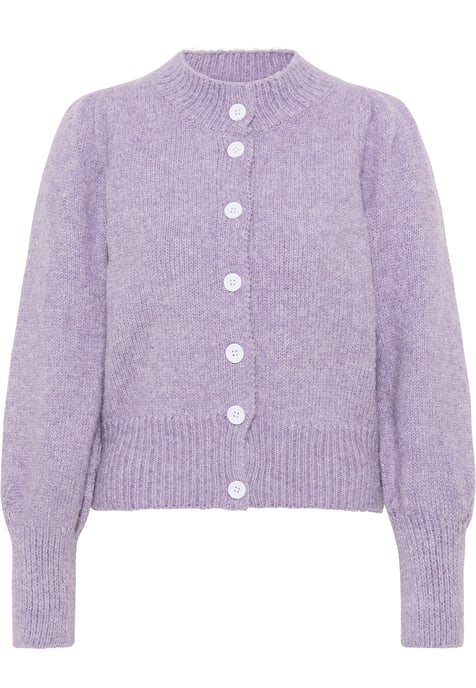 Mymo Strickjacke Damen Lila Melange - Image 1