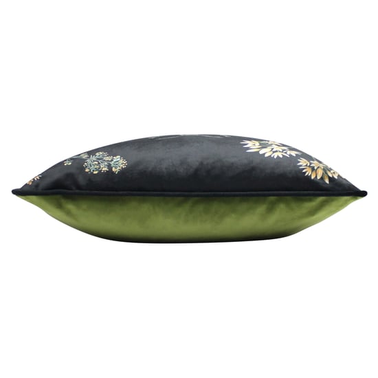 Evans Lichfield Midnight Garden Bee Piped Floral Square Feather Filled Cushion