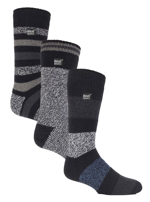 HEAT HOLDERS - 3er Pack Multipack Herren Thermosocken für den Winter - Block Stripe - Image 1