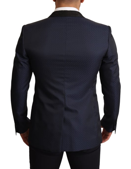 Dolce & Gabbana - Veste blazer MARTINI en laine bleue pour hommes, coupe étroite - Image 3