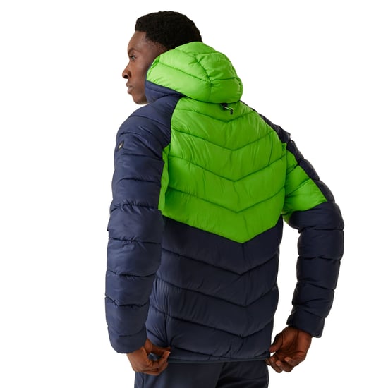 Regatta Mens Dalent Hooded Insulated Jacket (Green Flash/Navy)