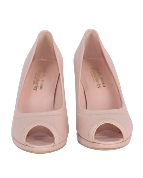 Stuart Weitzman Peeptoe-Pumps aus pinkfarbenem Leder - Image 4
