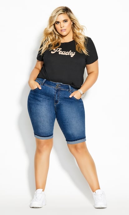 CITY CHIC Women's Killer Pins Shorts - indigo