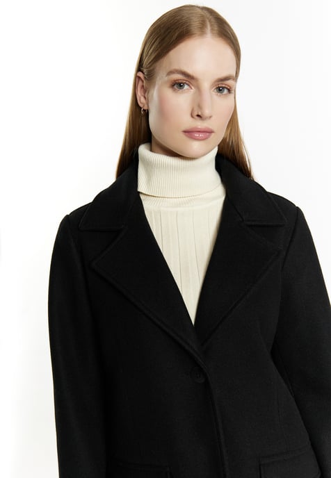 Dreimaster Übergangsjacke in Wolloptik Damen schwarz - Image 5