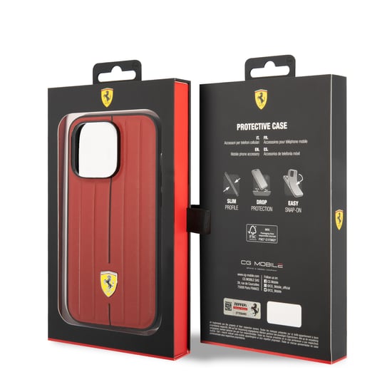 Ferrari iPhone 14 Logo Leather Phone Case