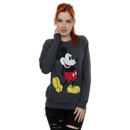 Disney Damen/Damen Mickey Mouse Classic Kick Sweatshirt (Dark Heather) - Image 2
