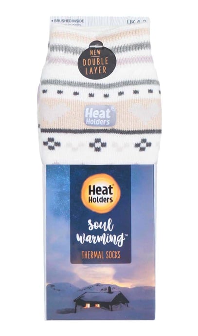 Damen Fairisle Nordic Winter rutschfeste Thermo-Slipper-Socken - Image 2