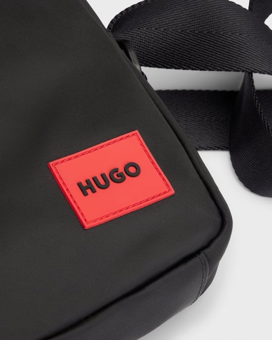 HUGO Ethon 2.0N Mens Reporter Bag with Red Logo Patch - Image 2