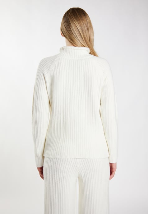 Dreimaster Strickpullover Damen Wollweiß - Image 4