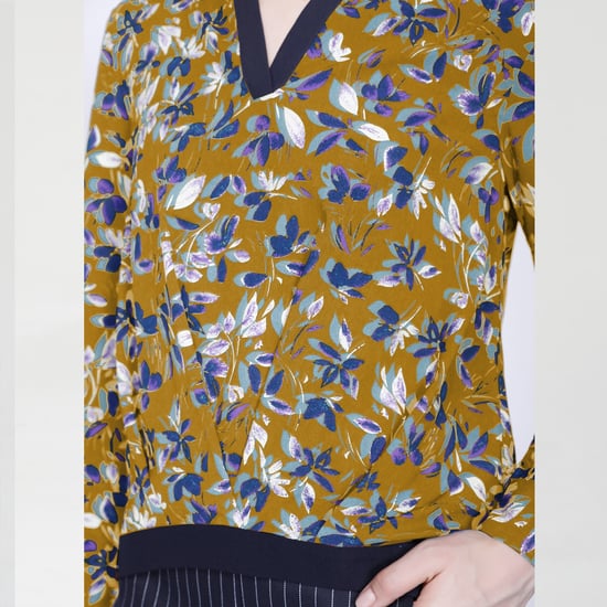 Satin-Kolibri-Bluse und Blätterdruck - Image 3