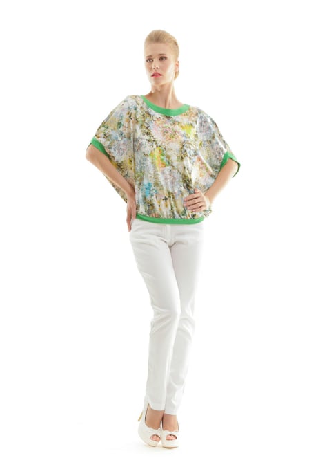 Top mit bauschigem Blumendruck - Image 1