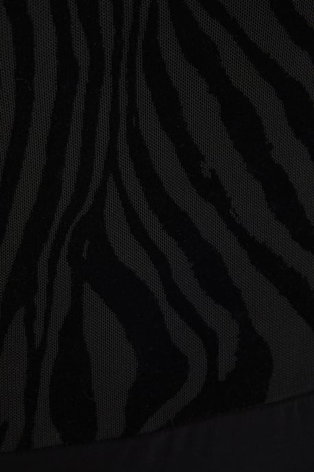 Black Zebra Print Mesh Bodysuit