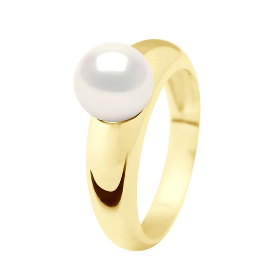 Armreifring – Gelbgold – echte Süßwasser-Zuchtperle, rund 8–9 mm - Image 1