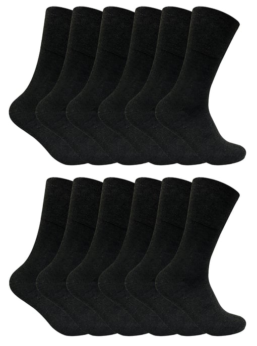 Sock Snob - 12 Paires Chaussettes Homme Diabetiques Thermiques - Noir - Image 1