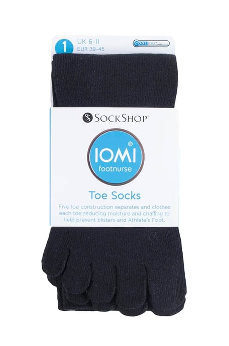 IOMI - Mens & Ladies Lightweight Cotton Toe Socks for Athletes Foot