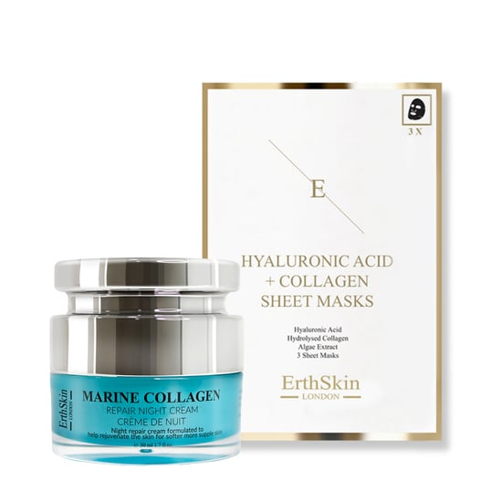 Maritime Kollagen Nachtcreme 50ml + Hyaluronsäure & Kollagen Maske - 3 Blatt - Image 1