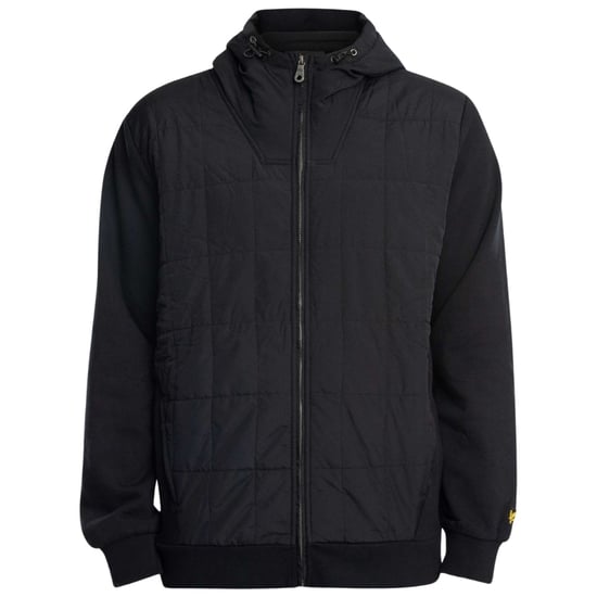 Lyle & Scott Hybrid Quilted Schwarzer Kapuzenpullover mit Reißverschluss - Image 1